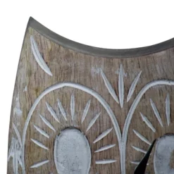 Handcarved White Wood Battery Operated Owl Table Clock - Foreside Home & Garden -Eco Haven Store GUEST 31e2a17f b628 41bc a729 fbb560fa3db5