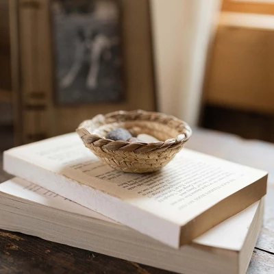 Woven Dish Basket Natural Corn Husk & Seagrass By Foreside Home & Garden 3 Woven Dish Basket Natural Corn Husk & Seagrass By Foreside Home & Garden