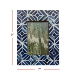 4x6 Inches Blue Wood, Resin & Glass Photo Frame - Foreside Home & Garden -Eco Haven Store GUEST 353f491a d597 4c87 8597 f7272834e04b