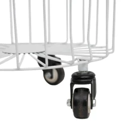 White Metal Rolling Basket - Foreside Home & Garden 11 White Metal Rolling Basket - Foreside Home & Garden -Eco Haven Store GUEST 37483660 2b61 433b aa38 707f5966daa5
