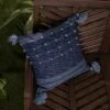 Blue With Corner Tassels 18X18 Hand Woven Filled Outdoor Pillow - Foreside Home & Garden -Eco Haven Store GUEST 38b95991 dcb2 44a7 828b 36da86f7d94b