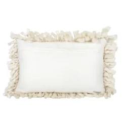 14X22 Inch Hand Woven Yarn Tassel Pillow White Cotton & Acrylic With Polyester Fill By Foreside Home & Garden 8 14X22 Inch Hand Woven Yarn Tassel Pillow White Cotton & Acrylic With Polyester Fill By Foreside Home & Garden -Eco Haven Store GUEST 392abb90 603c 4461 8798 65d0671e90a1