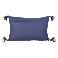 14X22 Inch Hand Woven Geo Pattern Outdoor Pillow Navy Polyester With Polyester Fill By Foreside Home & Garden -Eco Haven Store GUEST 39b22c24 3506 48df 916a a949cb66e1ca