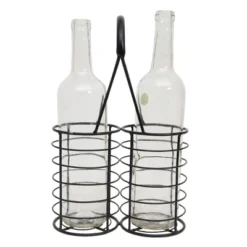 Black Metal Wine Bottle Caddy - Foreside Home & Garden -Eco Haven Store GUEST 3a20e43f 2a21 46d4 baa7 3e8c00e686b5