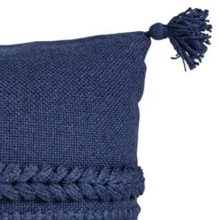Navy Braided Stripes 14X22 Hand Woven Filled Outdoor Pillow - Foreside Home & Garden -Eco Haven Store GUEST 3cc2f93d d979 4517 a86c dd7511cd7429