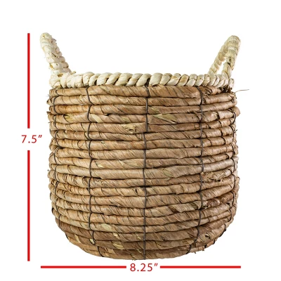 Wrapped Rim Basket Banana Leaf, Corn Husk & Metal - Foreside Home & Garden 7 Wrapped Rim Basket Banana Leaf, Corn Husk & Metal - Foreside Home & Garden - Image 5