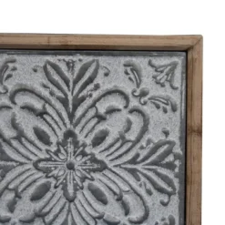 Whitewashed Tin Tile With Wood Frame Wall Decor - Foreside Home & Garden 11 Whitewashed Tin Tile With Wood Frame Wall Decor - Foreside Home & Garden -Eco Haven Store GUEST 3d7289c7 9f8a 4090 8212 ccbc8a9d2761