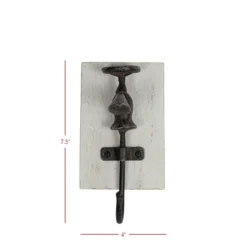 Faucet Wall Hook Black Cast Iron & Wood By Foreside Home & Garden -Eco Haven Store GUEST 3e5bef59 7821 4552 a333 7180b227556d