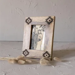 4X6 Inch Southwest Pattern Picture Frame Wood, MDF & Glass By Foreside Home & Garden