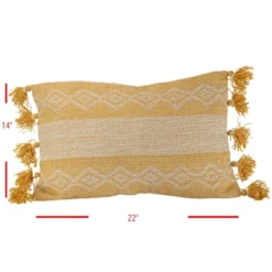 Diamond Pattern Hand Woven 14x22" Outdoor Decorative Throw Pillow With Hand Tied Tassels - Foreside Home & Garden 13 Diamond Pattern Hand Woven 14x22" Outdoor Decorative Throw Pillow With Hand Tied Tassels - Foreside Home & Garden -Eco Haven Store GUEST 416493cb e3b0 4de0 8b28 cbe6d8567f19