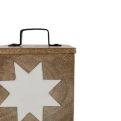 Barn Quilt Trinket Box With Lid Wood, Metal & White Resin By Foreside Home & Garden -Eco Haven Store GUEST 41852f28 f569 4708 9516 a97de4cc93e6