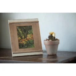 White Wood Bead 5x7 Inch Wood Decorative Picture Frame - Foreside Home & Garden -Eco Haven Store GUEST 4198c678 64f6 4ebc 9d13 75f1a65e1197