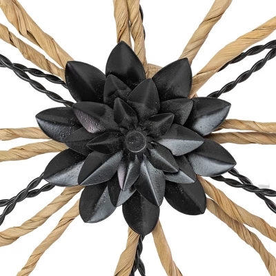 Black Flower Metal & Reed Wall Art - Foreside Home & Garden 6 Black Flower Metal & Reed Wall Art - Foreside Home & Garden - Image 4