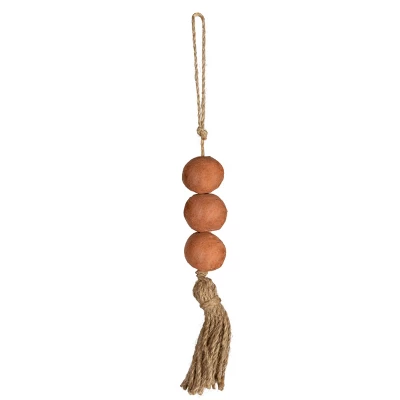 Beaded Terracotta & Jute Tassel - Foreside Home & Garden 4 Beaded Terracotta & Jute Tassel - Foreside Home & Garden - Image 2