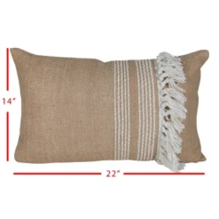 Tan & White Fringed 14X22 Hand Woven Filled Pillow - Foreside Home & Garden 9 Tan & White Fringed 14X22 Hand Woven Filled Pillow - Foreside Home & Garden -Eco Haven Store GUEST 44e44b53 6425 4693 aa00 2b4b209aba8d