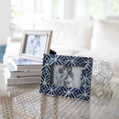4x6 Inches Blue Wood, Resin & Glass Photo Frame - Foreside Home & Garden -Eco Haven Store GUEST 4a1e3fc1 920b 48dd a43b 0ec5fe26a46b