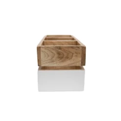 White Wood Caddy - Foreside Home & Garden