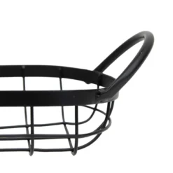 Oblong Black Metal Basket - Foreside Home & Garden -Eco Haven Store GUEST 4d31d26d 09c8 4251 ba01 4827e5c85c2c