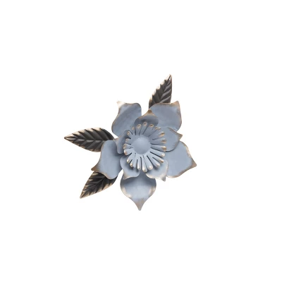 11 X 11.25 Inch Blue Metal Layered Flower Wall Décor - Foreside Home & Garden 3 11 X 11.25 Inch Blue Metal Layered Flower Wall Décor - Foreside Home & Garden