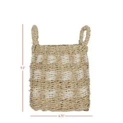 6.75 Inch Basket White Seagrass & Rope By Foreside Home & Garden -Eco Haven Store GUEST 4e45f125 889d 4921 bbed 995299b003e8