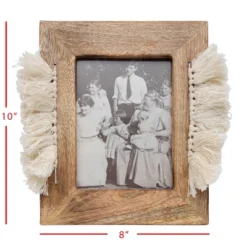 5x7 Inches White Wood, Cotton & Glass Photo Frame - Foreside Home & Garden -Eco Haven Store GUEST 4f866749 3fe8 455b 8d28 a20eedee8d74