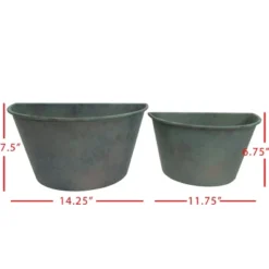 Set Of 2 Patina Metal Wall Planters - Foreside Home & Garden -Eco Haven Store GUEST 50883291 0a57 4855 9f1e 0e4d7f63a279