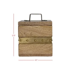Trinket Box With Lid Wood & Brass Metal Handle By Foreside Home & Garden 13 Trinket Box With Lid Wood & Brass Metal Handle By Foreside Home & Garden -Eco Haven Store GUEST 50f1c7f5 d222 4d83 9bdd 1cb53980558b