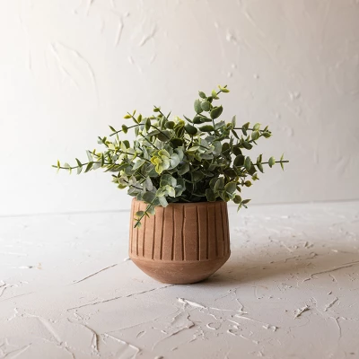 Routed Stripe Terracotta Planter By Foreside Home & Garden 3 Routed Stripe Terracotta Planter By Foreside Home & Garden