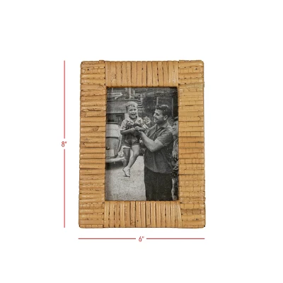 4X6 Inch Wrapped Rattan Picture Frame With MDF & Glass By Foreside Home & Garden 7 4X6 Inch Wrapped Rattan Picture Frame With MDF & Glass By Foreside Home & Garden - Image 5