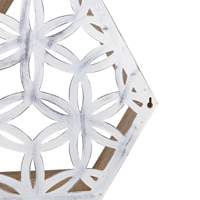 Floral Pattern Wall Shelf Wood & Metal - Foreside Home & Garden 7 Floral Pattern Wall Shelf Wood & Metal - Foreside Home & Garden - Image 5