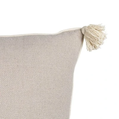 Taupe 30X30 Hand Woven Filled Oversized Pillow - Foreside Home & Garden 5 Taupe 30X30 Hand Woven Filled Oversized Pillow - Foreside Home & Garden - Image 3
