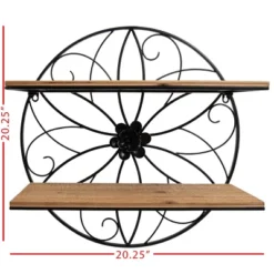 Black Metal & Wood Wall Shelf - Foreside Home & Garden -Eco Haven Store GUEST 54f30760 72a5 4f86 81fe 14f426756c2f