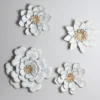 9.5 X 9.5 Inch White Metal Layered Lotus Flower Wall Décor - Foreside Home & Garden -Eco Haven Store GUEST 55dc0e89 da01 47d2 85f9 a525f323540f