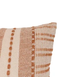 18x18" Hand Woven Rust Geo Stripe Outdoor Pillow Polyester With Polyester Fill By Foreside Home & Garden 10 18x18" Hand Woven Rust Geo Stripe Outdoor Pillow Polyester With Polyester Fill By Foreside Home & Garden -Eco Haven Store GUEST 56f43596 fa85 46da b344 18197607a77d