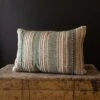 14x22" Hand Woven Stripe Green Outdoor Pillow Polyester With Polyester Fill By Foreside Home & Garden
