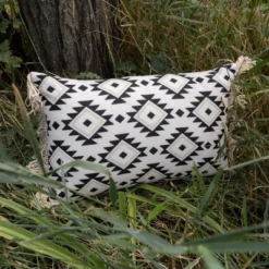 14X22 Inch Hand Woven Southwest Geo Outdoor Pillow Polyester With Polyester Fill By Foreside Home & Garden