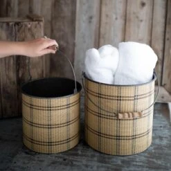Set Of 2 Brown Metal & Wood Bins - Foreside Home & Garden -Eco Haven Store GUEST 5a22f7aa 5f91 495a b0c0 48fdbe5c1b97