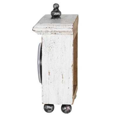 Square White Wood & Plexiglass Tabletop Clock - Foreside Home & Garden 5 Square White Wood & Plexiglass Tabletop Clock - Foreside Home & Garden - Image 3