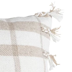 Taupe Wide Plaid 20X20 Hand Woven Filled Outdoor Pillow - Foreside Home & Garden -Eco Haven Store GUEST 5d56b4c2 59d0 4d87 b7ba 1983eee1e651