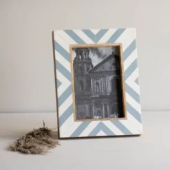 5x7 Inches Blue Wood, Resin & Glass Photo Frame - Foreside Home & Garden -Eco Haven Store GUEST 5d970999 7904 4ff5 9937 6c28a708f6f0