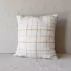 18X18 Inch Hand Woven Modern Plaid Pillow Tan Cotton With Polyester Fill - Foreside Home & Garden