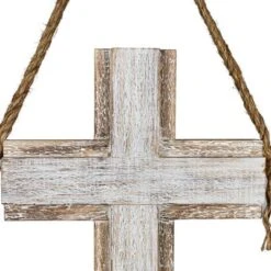 White-washed Cross Hanging Accent Wood & Rope - Foreside Home & Garden 10 White-washed Cross Hanging Accent Wood & Rope - Foreside Home & Garden -Eco Haven Store GUEST 5e03b049 554f 41d4 a884 272844f7e142