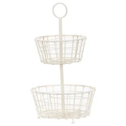 Metal Two Tier Decorative Storage Basket - Foreside Home & Garden -Eco Haven Store GUEST 60335b5d af76 496b 8667 1234751ec91f