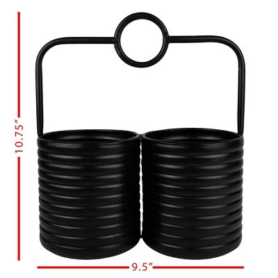 O-Handle Utensil Caddy Black Metal - Foreside Home & Garden 7 O-Handle Utensil Caddy Black Metal - Foreside Home & Garden - Image 5