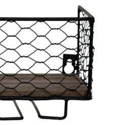 Eco Haven Store 38 Two Bottle Black Wire Metal Wall Mount Wine Rack - Foreside Home & Garden