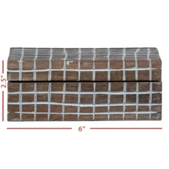 Handcarved Plaid 6x4" Lidded Decorative Wood Storage Box - Foreside Home & Garden -Eco Haven Store GUEST 621bc9e5 bd61 4d53 905f 2b74f6ab90eb