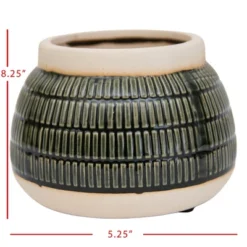 Wide Green Stoneware Planter - Foreside Home & Garden 8 Wide Green Stoneware Planter - Foreside Home & Garden -Eco Haven Store GUEST 6280cde5 3fc0 4c76 9242 6766102a526d