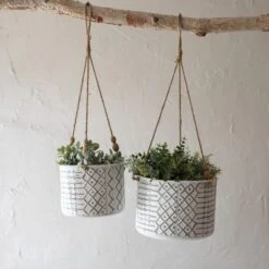 Large Multi Pattern Metal, Jute & Wood Hanging Planter - Foreside Home & Garden 11 Large Multi Pattern Metal, Jute & Wood Hanging Planter - Foreside Home & Garden -Eco Haven Store GUEST 62acfe05 c5d6 4239 aed6 ca5929ad9e3a