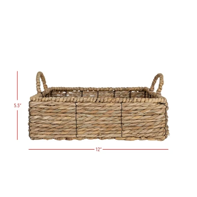 Brown Woven Seagrass & Metal Tray By Foreside Home & Garden 8 Brown Woven Seagrass & Metal Tray By Foreside Home & Garden - Image 6