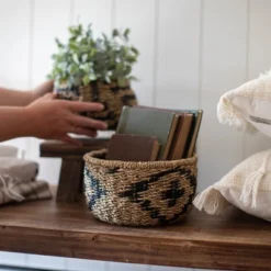 Black Rope & Seagrass Basket - Foreside Home & Garden -Eco Haven Store GUEST 63bbdba5 a505 4bce 92d1 a43971e3b8a1